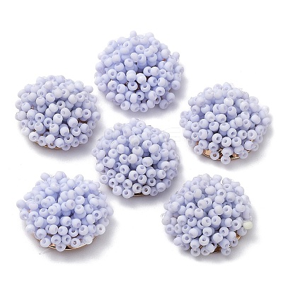 Glass Seed Beaded Cabochons FIND-G058-02D-1