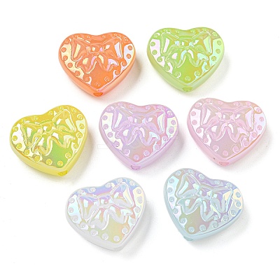 UV Plating Iridescent Acrylic Beads OACR-G039-18-1