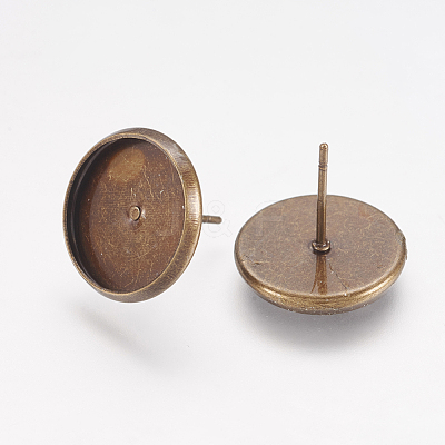 Brass Ear Studs Settings IFIN-Q005-AB-NR-1