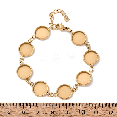 Ion Plating(IP) 304 Stainless Steel Bracelets Making with Round Tray BJEW-H600-16G-1