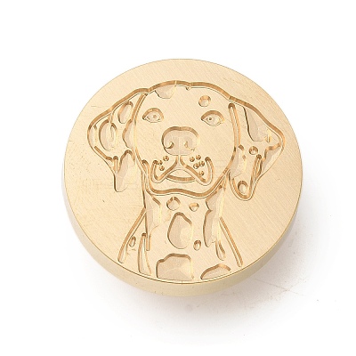 Golden Tone Wax Seal Brass Stamp Heads AJEW-U008-03G-02-1