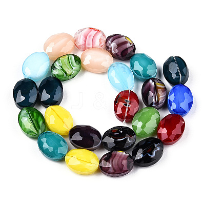 Pearl Luster Plated Glass Bead Strands X-EGLA-E037-PL08-1