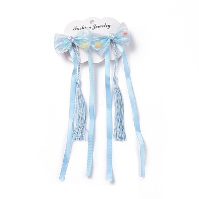 Bowknot Long Ribbon Alligator Hair Clip PHAR-D013-03D-1