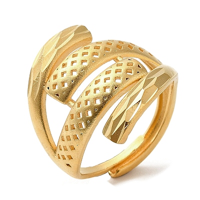 Light Gold Brass Adjustable Rings for Women RJEW-A022-01A-1