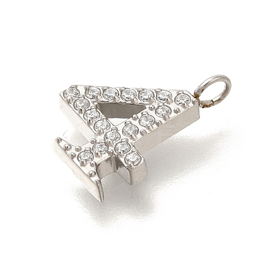 304 Stainless Steel Micro Pave Cubic Zirconia Pendants STAS-H228-01P-04-1