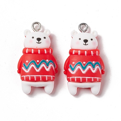 Christmas Theme Opaque Resin Pendants FIND-E025-21-1