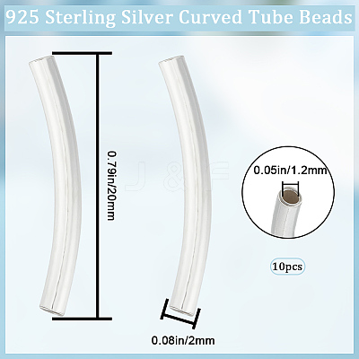 10Pcs Tube 925 Sterling Silver Beads STER-BBC0005-62-1