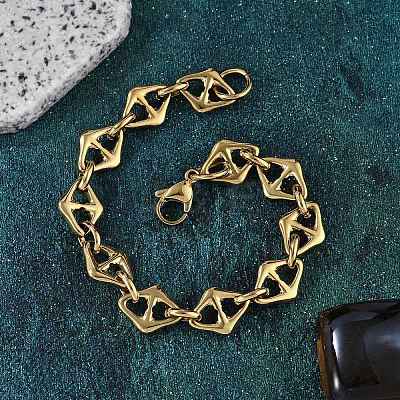 304 Stainless Steel Mariner Link Chain Bracelets for Women BJEW-F488-02G-1