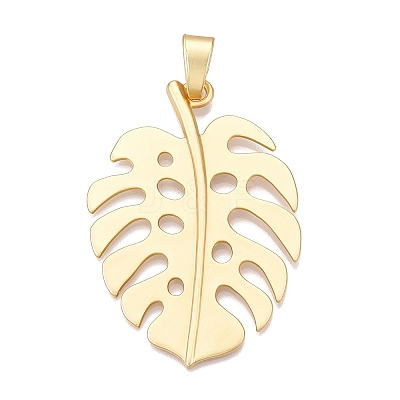 Leaf Rack Plating Alloy Big Pendants FIND-N005-50G-1