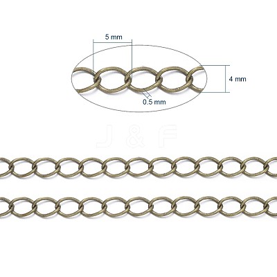 Brass Twisted Chains CHC-Q001-5x4mm-AB-1