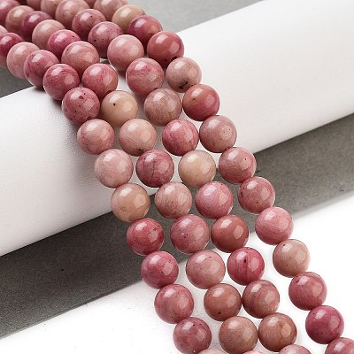 Round Natural Rhodonite Beads Strands X-GSR6mmC018-1