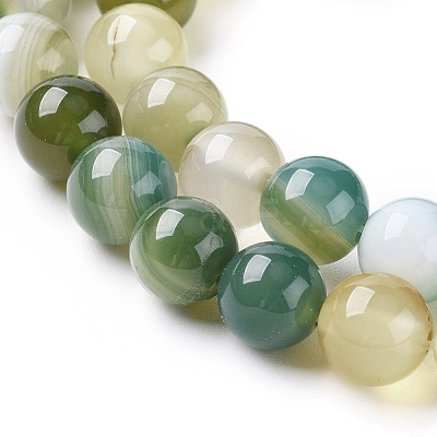 Natural Striped Agate/Banded Agate Beads Strands X-G-G582-8mm-47-1