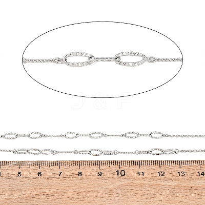 304 Stainless Steel Textured Oval Link Chains CHS-H117-07P-1