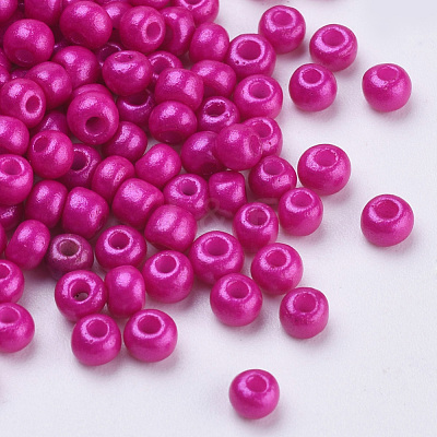 Baking Paint 8/0 Glass Seed Beads SEED-Q025-3mm-L13-1