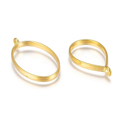 Rack Plating Alloy Open Back Bezel Pendants PALLOY-X0037-02G-1