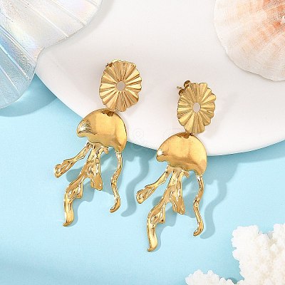 304 Stainless Steel Stud Dangle Earrings for Women EJEW-JE07475-02-1