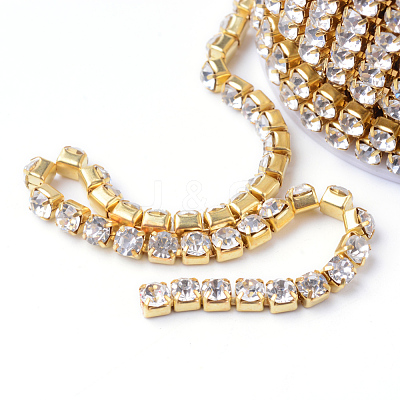 Brass Rhinestone Strass Chains CHC-T001-SS12-01C-1