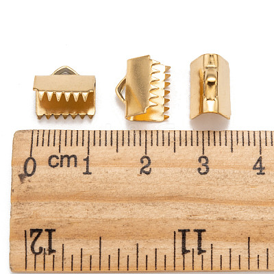 Ion Plating(IP) 304 Stainless Steel Ribbon Crimp Ends X-STAS-F075-02-1