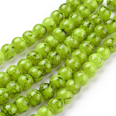 Spray Painted Glass Bead Strands X-GLAD-S075-8mm-29-1