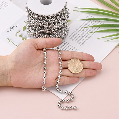 Tarnish Resistant 304 Stainless Steel Ball Chains CHS-A002B-6.0mm-1