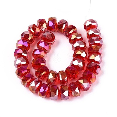 Electroplate Transparent Glass Beads Strands EGLA-N022-04A-D12-1
