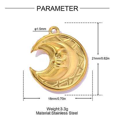 304 Stainless Steel Pendants STAS-OY019-11G-1
