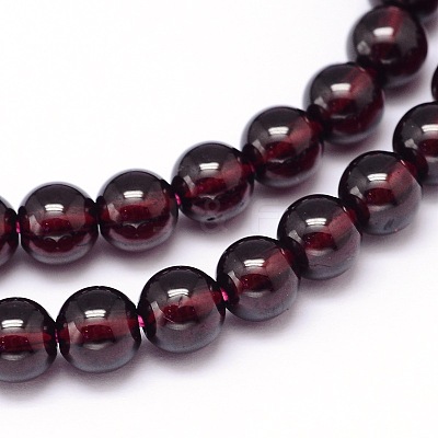 Mozambique Import Natural Grade AAAA Garnet Round Beads Strands G-E300-AAAA-5mm-1