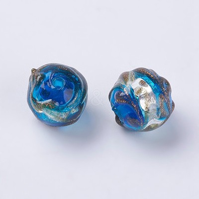 Handmade Silver Foil Lampwork Beads LAMP-J089-R04-1