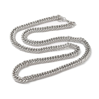 Iron Cuban Link Chain Necklaces for Women Men NJEW-A028-01H-P-1