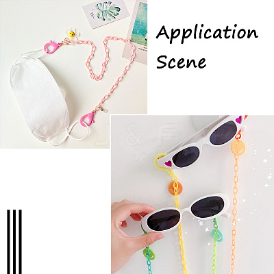 4Pcs 4 Colors Eyeglasses Chains AJEW-BY0001-03-1