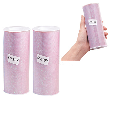 Polyester Deco Mesh Ribbons OCOR-WH0020-02A-1