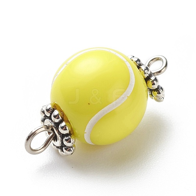 Acrylic Basketball Connector Charms PALLOY-JF01869-03-1