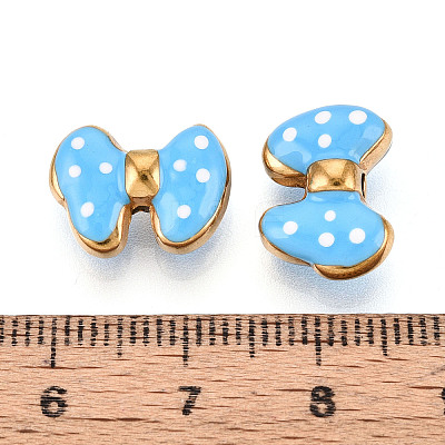 Ion Plating(IP) 304 Stainless Steel Enamel Beads STAS-N114-23G-G-1