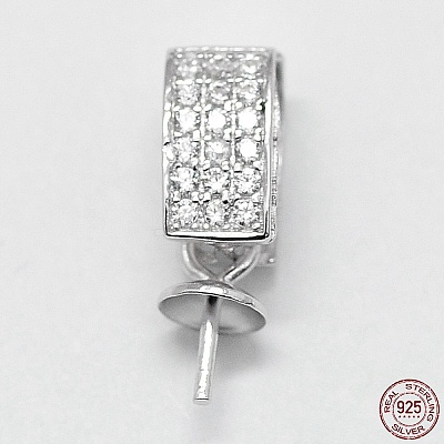 Anti-Tarnish Rhodium Plated 925 Sterling Silver Pendant Bails STER-D029-10P-1