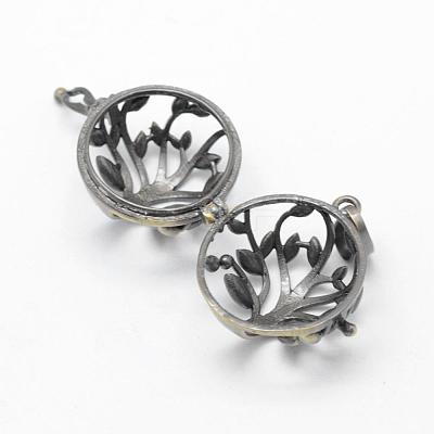 Brass Rack Plating Cage Pendants KK-F722-43AB-RS-1