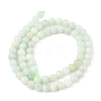 Natural Myanmar Jadeite Beads Strands G-M454-A01-6mm-1