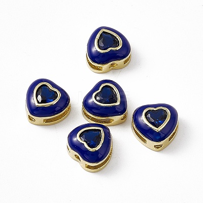 Rack Plating Brass Cubic Zirconia Beads KK-C007-16G-03-1