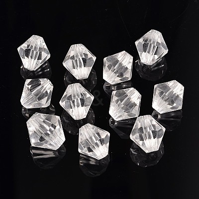 Faceted Bicone Transparent Acrylic Beads DBB20MM01-1