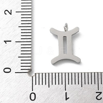 304 Stainless Steel Micro Pave Cubic Zirconia Charms STAS-Z107-09P-08-1
