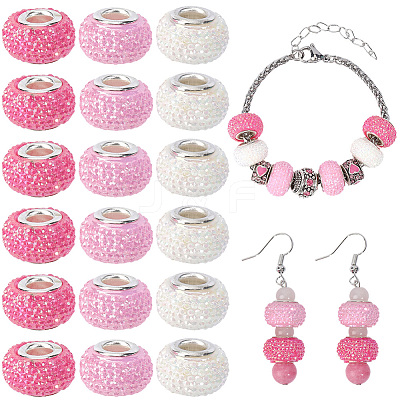 100cs Large Hole Resin European Beads RESI-PA0001-22B-1