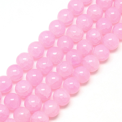Baking Paint Crackle Glass Bead Strands LS-DGLA-Q023-6mm-YS6-1