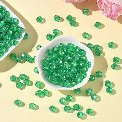 Eco-Friendly Transparent Acrylic Beads TACR-PL642-8mm-18-1