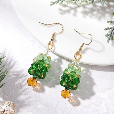 Stainless Steel Glass Dangle Earrings EJEW-MZ00607-1