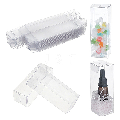 30Pcs Rectangle Transparent Plastic PVC Box Gift Packaging CON-NB0002-11-1