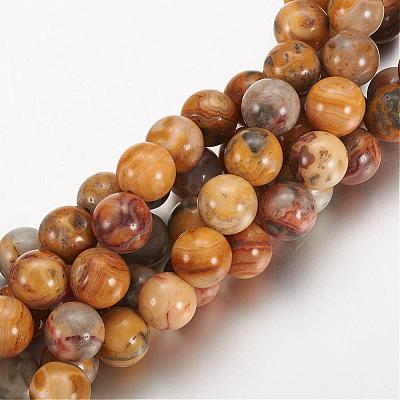 Natural Crazy Lace Agate Round Bead Strands G-M272-03-8mm-1