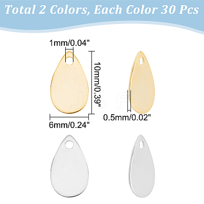 60Pcs 2 Colors Brass Charms KK-DC0002-11-1