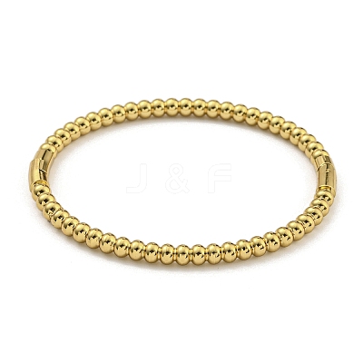 PVD Vacuum Plating 202 Stainless Steel Beaded Hinged Bangles for Women Men BJEW-M317-06C-G-1