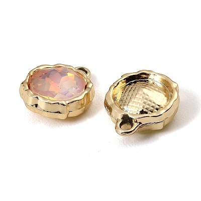 UV Plating Alloy Glass Pendants FIND-K032-44G-1