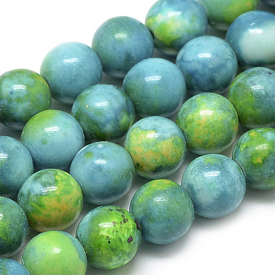 Synthetic Ocean White Jade Beads Strands G-S254-6mm-C01-1