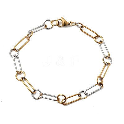 304 Stainless Steel Oval Link Chain Bracelets for Women BJEW-D377-01B-1